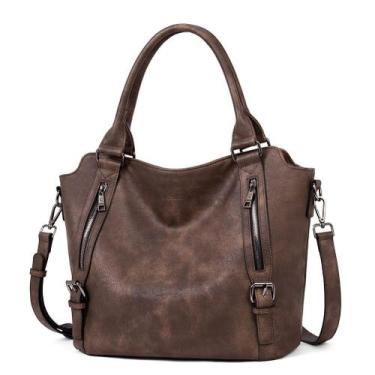 Imagem de Bolsa Hobo CLUCI em material vegano Dark Coffee para mulheres