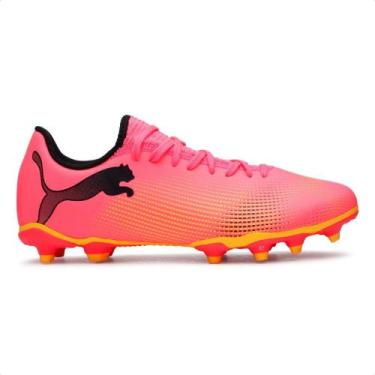 Imagem de Chuteira Campo Puma Future 7 Play FG/AG BDP Masculina, Rosa, Laranja, 
