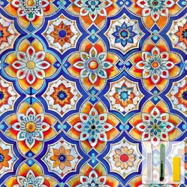 Imagem de Película de privacidade para janela de vitral decorativa para decoração de sala de casa, película de janela arco-íris com aderência estática, blackout para banheiro, quarto, carro e locatário (jardim