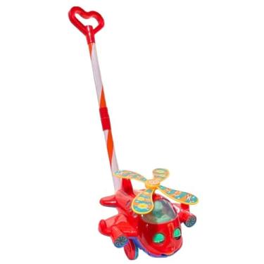 Imagem de Brinquedo De Empurrar E Puxar Com Som Para Bebês +18 Meses, Com Haste Removível (Avião)