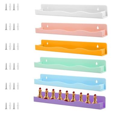 Imagem de Tcwhniev Prateleira de esmalte de acrílico, 6 peças, prateleira de esmalte, prateleira multiuso para armazenamento de óleos essenciais, ótima exibição para varejistas de salões de beleza, 6 cores