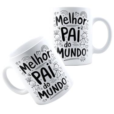 Imagem de Caneca Xícara de Porcelana Cerâmica Personalizada Com Estampa Presente Pai Papais Melhor Pai do Mundo MD1