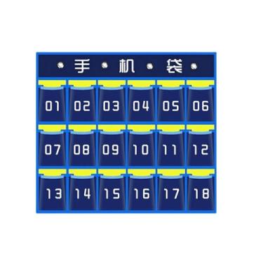 Imagem de FytStycale Bolsa porta-celular para sala de aula, organizador, multifuncional, para pendurar na parede ou na porta, bolsa de armazenamento, quadro de bolso para, 18 Bolsos 67x51cm