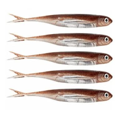 Imagem de Kit 5 Iscas Artificiais Pesca Real Jig Shad Soft Head 10Cm M