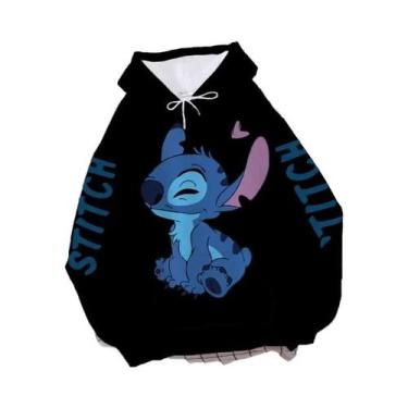 Imagem de Moletom Unissex Disney Stitch Angel Monster Com Capuz E Bolso Para Mul