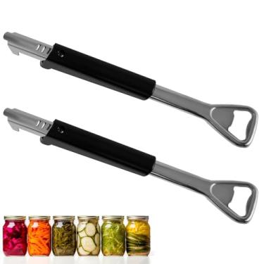 Imagem de KHZSPP 2 peças de abridor de pote ajustável para mãos fracas abridor de tampa de aço inoxidável abridor manual de latas abridor de garrafa portátil abridor de garrafa abridor de lata abridor de tampa