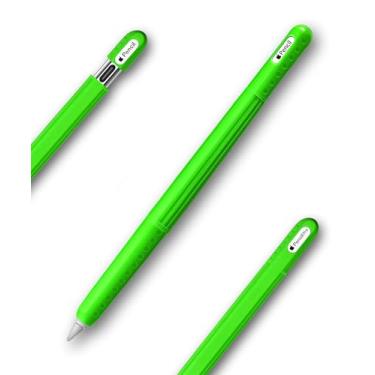 Imagem de Capa de silicone compatível com Apple Pencil (2ª geração/Pro/USB-C) – capa protetora, aderência confortável, design ergonômico antiderrapante, leve e resistente a arranhões (verde)