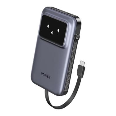Imagem de UGREEN Uno Power Bank com cabo USB-C integrado 10.000 mAh carregador portátil PD 30W pacote de bateria de carregamento rápido com tela TFT para iPhone 15 Series/Galaxy S24/LG/Pixel/iPad/AirPods e mais
