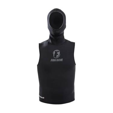 Imagem de Fun Dive Colete Capuz 3mm COL-NEOFLEX, Neoprene Premium 4-Way Stretch, Preto, XS-3XL, Vedação Extra, para Mergulho e Pesca Subaquática (Pequeno)