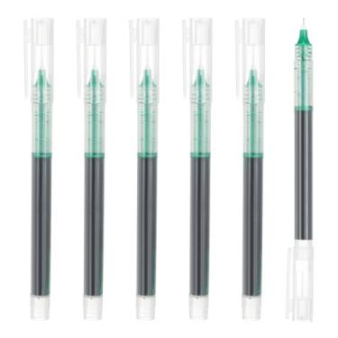 Imagem de PATIKIL 6 canetas coloridas de tinta gel, 0,5 mm, ponta extrafina, escrita suave, japonesa, secagem rápida, canetas esferográficas para escritório, papelaria, sala de aula, professores, verde