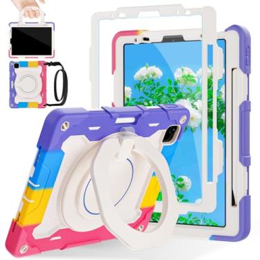 Imagem de ROISKIN Capa para iPad Air 5ª geração 2022/4ª geração 2020 10,9 polegadas com protetor de tela para crianças [proteção contra quedas de 4,5 m] Capa para iPad Pro 11 4ª 3ª 2ª 1ª geração com suporte 360, rosa