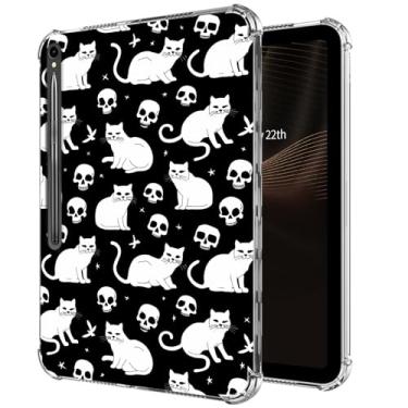 Imagem de Capa transparente para Samsung Galaxy Tab S9 FE 2023 (SM-X510/X516), antiamarelamento, transparente, à prova de choque, fina, leve, suporta carregamento sem fio para Samsung Tab S9 FE, gatos brancos e