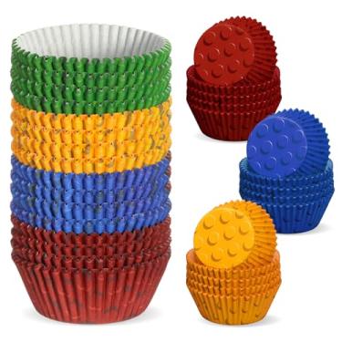 Imagem de Mimorou Reallnaive 400 peças de forros de cupcake de papel, formas de assar, muffin, cupcake, embalagens de cor sólida, suportes de forros padrão para bolos, assar, sorvete, sobremesa, queijo