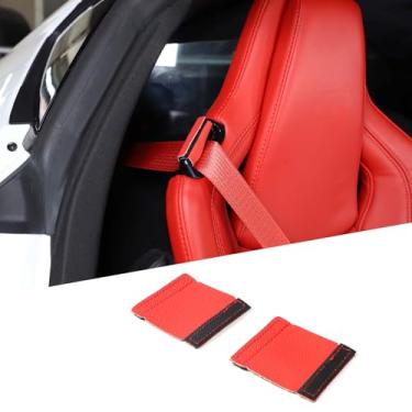 Imagem de Fgtagtal Clipes de suporte de cinto de segurança de carro compatíveis com Chevrolet Corvette C7 C8 2014-2025, guia de cinto de segurança, clipes de proteção anti-cinto, capa antidesliga, 2 peças