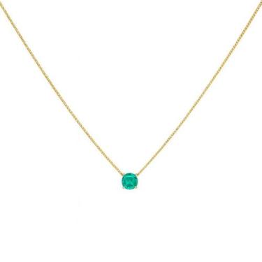 Imagem de Colar Ponto de Luz Zircônia Turmalina Banhado em Ouro 18k - Almadine J