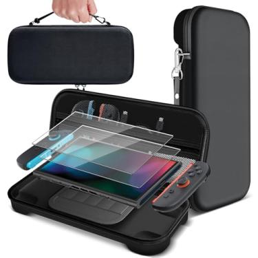 Imagem de TNP Protective Case for Nintendo Switch 2 - Hard Shell EVA Travel Carrying Case with Game Card Slots, Dual-Layer Shockproof Storage Pouch, Compatible with Switch 2 Console Accessories, Black