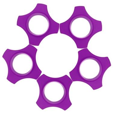 Imagem de YELARXI Anéis anti-rolo de microfone, anel de proteção de rolamento de microfone de borracha - adequado para (proteção de microfones de karaokê de mão sem fio KTV), pacote com 5 e 3 x 7 cm e roxo