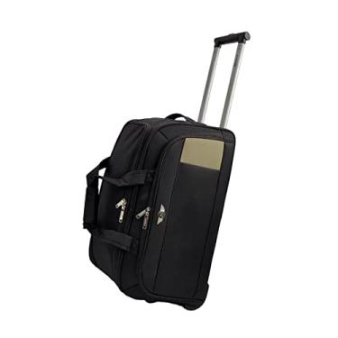Imagem de Mala Sacola de Viagem Media com Rodinhas Tecido Poliéster Santino Cor:Preto;Tamanho:M