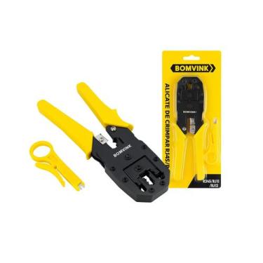 Imagem de Alicate Crimpar Corte Cabo De Rede Rj11 Rj12 Rj45 Decapador - BOMVINK