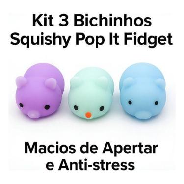 Imagem de Kit 3 Squishies Squish Muji Fidget Bichinhos Mole De Apertar - Draconi