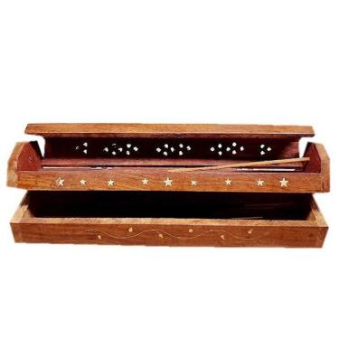 Imagem de Incensário Box Triplo Madeira Baú Grande