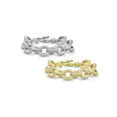 Imagem de Colar gargantilha feminina com textura grossa de textura grossa oval entrelaçada com fecho de botão prateado fosco ou banhado a ouro, One Size, Metal, Sem Pedra Preciosa