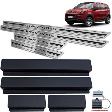 Imagem de Soleira Baixo Relevo Em Inox Aircross 2017 A 2020 Preto