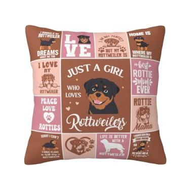 Imagem de Skizbcw Presentes Rottweiler para amantes de cães capas de almofada 45 × 45 cm