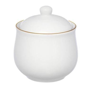 Imagem de Acucareiro Ceramica Branco Borda Dourado 300Ml