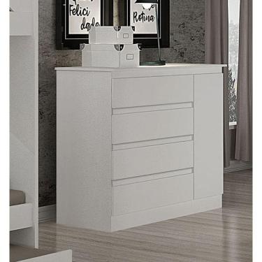 Imagem de Cômoda para Quarto com Sapateira 4 Gavetas - 045-Neve - Star Móveis