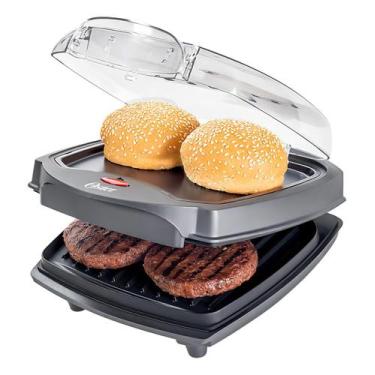 Imagem de Grill Elétrico Burguer Oster 2 Em 1 Com Estufa Cor Preto, 220V