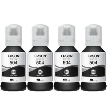 Imagem de Kit 04 Tintas T504 Preto para impressoras Tank L4150 - Eps0n