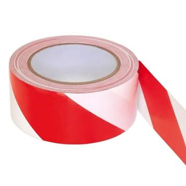 Imagem de Fita Sinalizaçao Zebrada 100 Metros Segurança Demarcaçao Sinalizadora Isolamento Area Restrita Proteçao