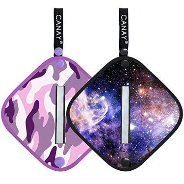 Imagem de Pano de xixi para mulheres, caminhadas, acampamento (pacote com 2) com listras reflexivas – Solução de mictório feminino para acampamento em vaso sanitário e caminhadas – Reutilizável, absorvente, higiênico, alto para papel higiênico (pacote com 2)