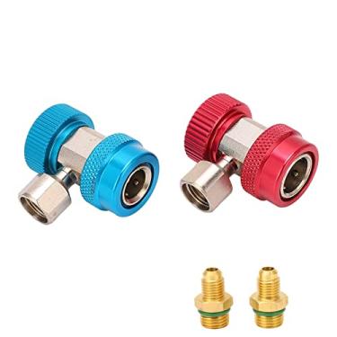 Imagem de Adaptadores de acoplador rápido R134a Profissional ajustável em aço inoxidável latão medidor de ar condicionado kit de conversão de mangueira 1/4 pol. para ferramentas de