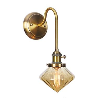 Imagem de Luminária de parede nórdica de latão, luzes de vidro antigas, luminária de cabeceira para leitura, luminária de cabeça para espelho de banheiro, arandelas de pescoço de ganso industriais vin