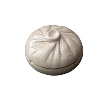 Imagem de Cinzeiro de cerâmica em forma de coque recheado a vapor com tampa Cinzeiro portátil para uso interno ou externo, escritório, casa, jardim, uso ao ar livre