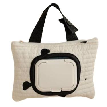 Imagem de BLULILY Bolsa de lenços umedecidos para carrinho de bebê bordado, bolsa de armazenamento de lenços umedecidos para viagem