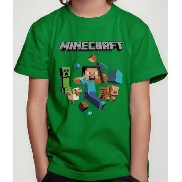Imagem de Camiseta Camisa Infantil Juvenil Menina Menino Gamer Blocos Mine Roupa
