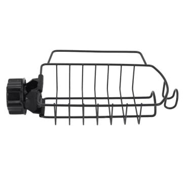 Imagem de Torneira pia cozinha organizador rack suporte de esponja de aço carbono pia caddy cesta de armazenamento para lavar louça esponja pano secagem redonda tubos de água esquerda