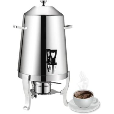 Imagem de Dispensador De Bebidas De Aço Inoxidável 13l Dispensador De Bebidas Lácteas Isoladas De Aquecimento Dispensador De Café Comercial Com Torneira Talheres De Hotel Urna De Café, Silver 13L