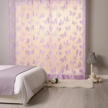 Imagem de Cortina De Corda Borboleta Luxo Drapeada Cintilante - Modinha Fashion,