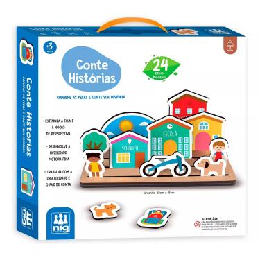 Imagem de Jogo Infantil Conte Histórias Pedagógico Madeira Nig - 0477