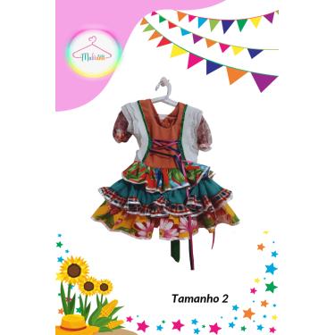 Imagem de Vestido Junino infantil colorido (Tam. 2)