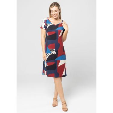 Imagem de Vestido Pau a Pique Estampado Azul Marinho