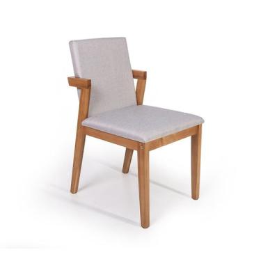 Imagem de Cadeira de Jantar Estofada Luna Cinza Claro - Straub Web, Cinza Claro