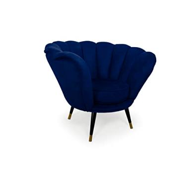 Imagem de Poltrona Petala de Rosa veludo royal pes ponteira bronze