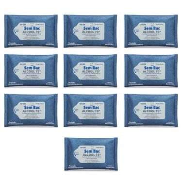 Imagem de Lenço Umedecido SEMBAC com Álcool 70% -10 Pacotes com 64 Unidades - Elimina 99% das Bactérias, Higienização Eficiente, Prático e Seguro para Uso Diário, Ideal para Limpeza de Mãos e Superfícies.