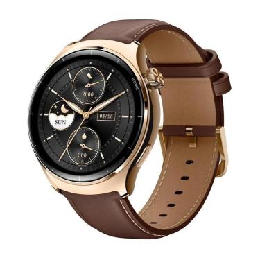 Imagem de Relógio Smartwatch Mibro Lite 3 Pro com GPS e 2 Puls - Dourado Pulseira Marron-Unissex