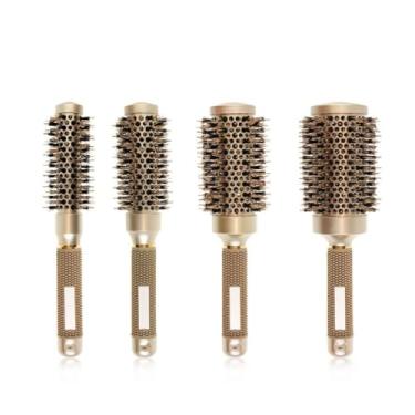 Imagem de Escovas Térmicas Profissionais Vazadas - Tecnologia Nano Alumínio para Secagem Perfeita (Kit 4 Completo)